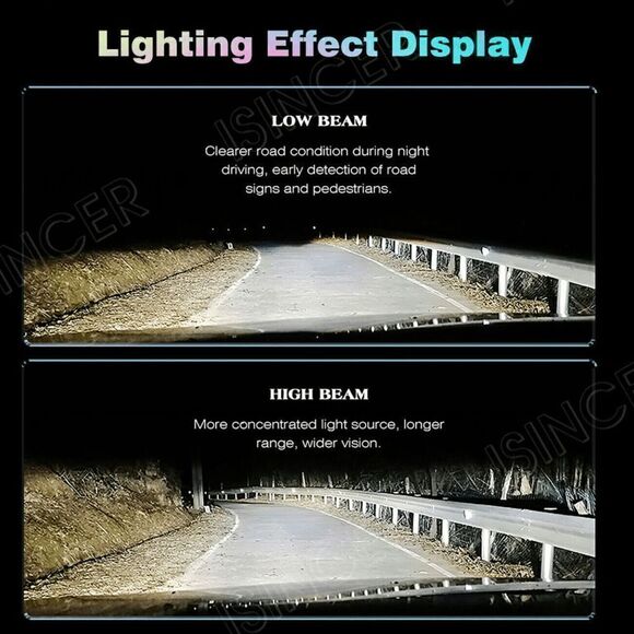 NWT Pair H7 LED Headlight Bulb Conversion Kit High/Low Beam 6500K White Super Br - Picture 6 of 12